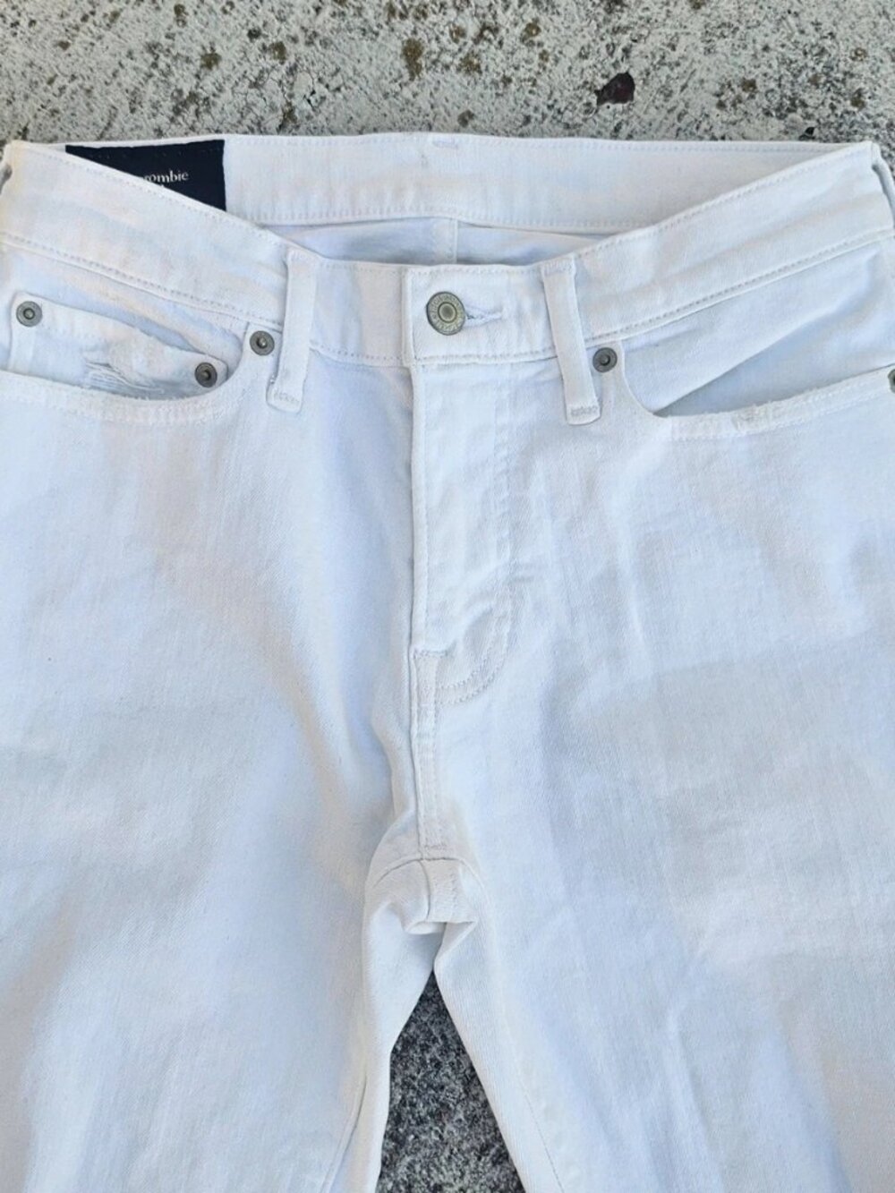 Abercrombie & Fitch Women Jeans White Denim Athletic Skinny Stretch Size 28W 30L - Picture 4 of 13